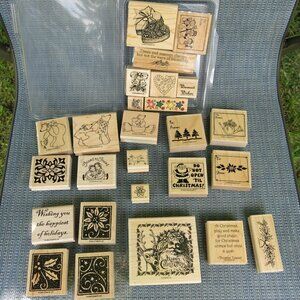 Vintage Stampin' Up Mixed Lot Christmas Friendship Chocolate Rubber Stamps NEW